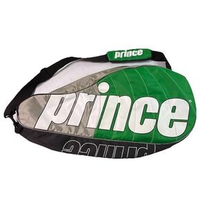 Prince Green Tennis Racket Zip Bag With Shoulder Strap Green Black Tournament
